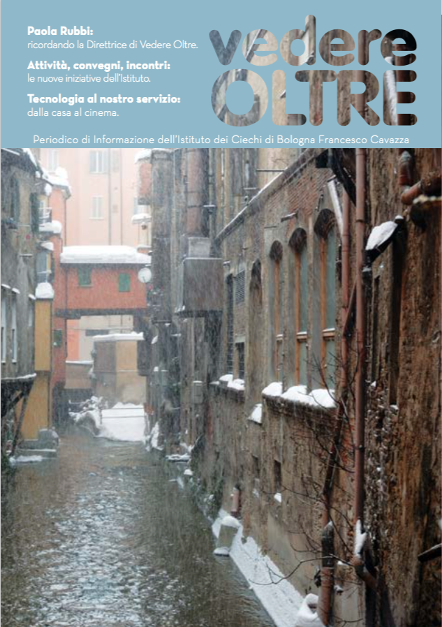Copertina della rivista, nevicata sul canale di Reno, Bologna